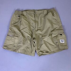 Bimini Bay Outfitters Cargo Fishing Shorts Mens 42 Khaki Quick Dry Tan *Thrashed